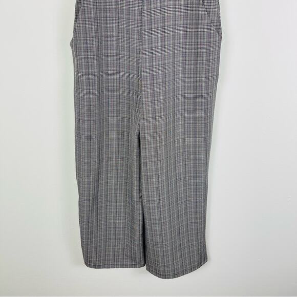 Bebop black white red plaid cropped preppy academia jumpsuit overalls small - Picture 2 of 6